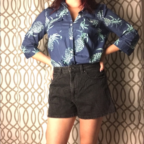 Small blue and green pineapple button down shirt - Picture 2 of 7